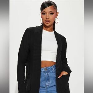 Fashion Nova Black Cardigan Size M